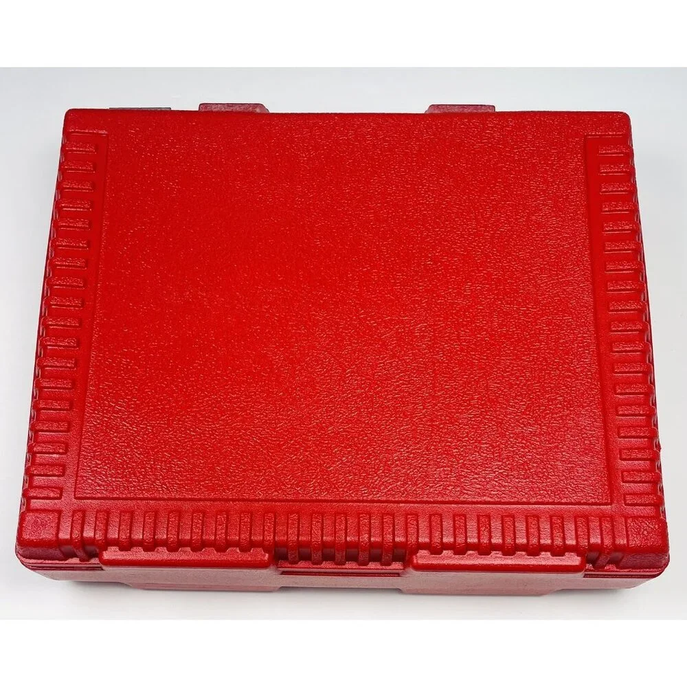 VTG 1980s LEGO Red Hard Plastic Carrying Case w/ 3+ lbs Bricks & Figures *READ*